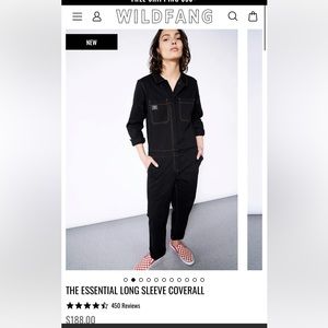 Wildfang: Black Long Sleeve Essential Coveralls L